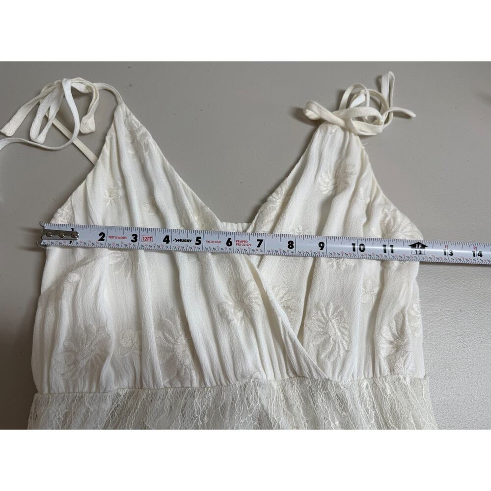 Willow & Clay Lace Babydoll Maxi Dress Womens Size Small Ivory Bohemian Romantic - Picture 7 of 13